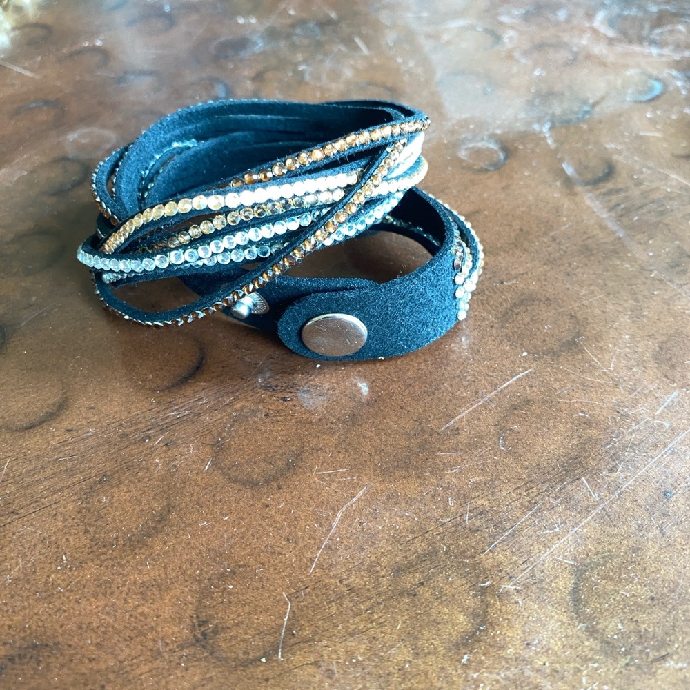 Swarovski Black and Gold Wrap Bracelet